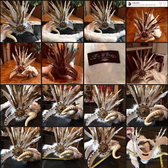 Miss G Designs Headdress Headpiece Festival Costume BurningMan Boho Tribal main image 5